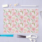 Pastel floral lelie roze groen tissuepapier (Craft)