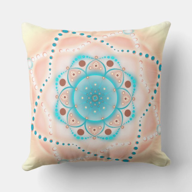 Pastel Floral Mandala Kussen (Achterkant)