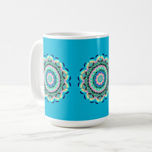 Pastel Floral Mandala Mug (Devant gauche)