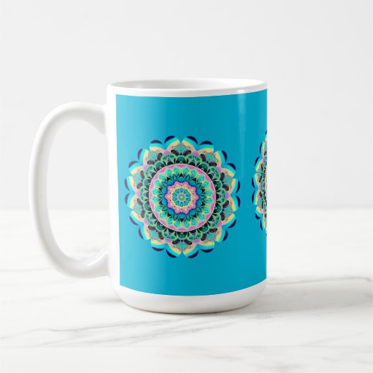 Pastel Floral Mandala Mug (Gauche)
