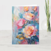 Pastel Floral Modern impressionistisch schilderij Kaart (Voorkant)