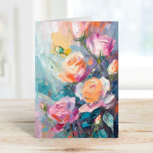 Pastel Floral Modern impressionistisch schilderij Kaart