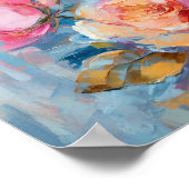 Pastel Floral Modern impressionistisch schilderij Poster (Hoek)