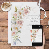 Pastel Floral Modern Wedding Kaart