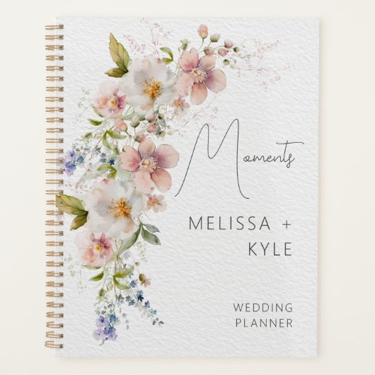 Pastel Floral Modern Wedding Planner (Voorkant)