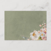Pastel Floral moderne Green Wedding Carte de récep (Dos)