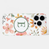 Pastel Floral Monogram coque iphone (Verso (horizontal))