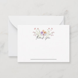 Pastel Floral Notecard Bedankt Notitiekaartje