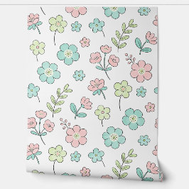 Pastel Floral Nursery Wallpaper Behang