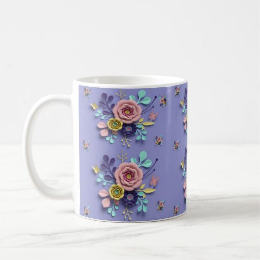 Pastel Floral Paarse Mok (Links)