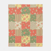 Pastel Floral Patchwork Picnic Pattern (2) Fleece Deken (Voorkant)