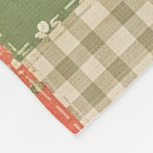 Pastel Floral Patchwork Picnic Pattern (2) Fleece Deken (Hoek)