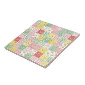 Pastel Floral Patchwork Picnic Pattern (6) Tegeltje (Zijkant)