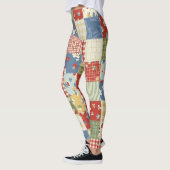 Pastel Floral Patchwork Picnic Pattern (9) Leggings (Links)