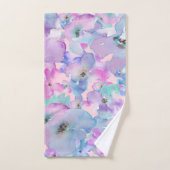 *~* Pastel Floral Pattern Blue Pink FLowers (Serviette à main)