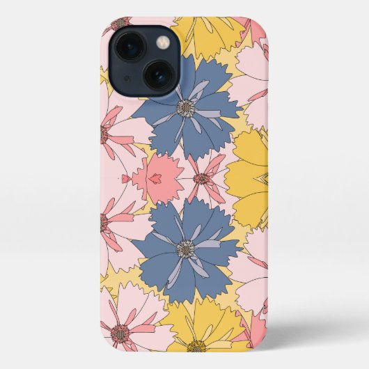 Pastel Floral Pattern– Cute Aesthetic Flower iPhone Hoesje (Achterkant)