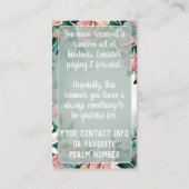 Pastel Floral Pay it Forward Random Act Kindness Visitekaartje (Achterkant)