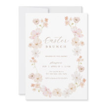 Pastel Floral Peach Pâques Brunch Invitation