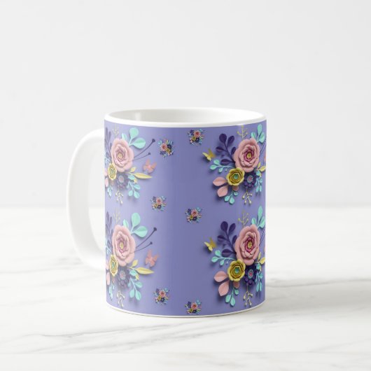 Pastel Floral Purple Mug (Devant gauche)