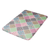 Pastel Floral Quilt Squares Badmat (Gekanteld)