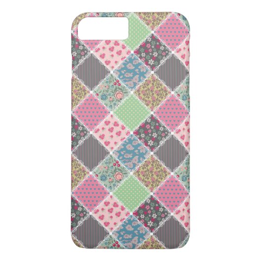 Pastel Floral Quilt Squares Case-Mate iPhone Case (Achterkant)