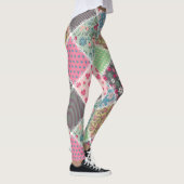 Pastel Floral Quilt Squares Leggings (Rechts)
