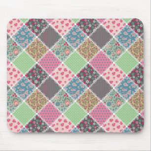 Pastel Floral Quilt Squares Muismat