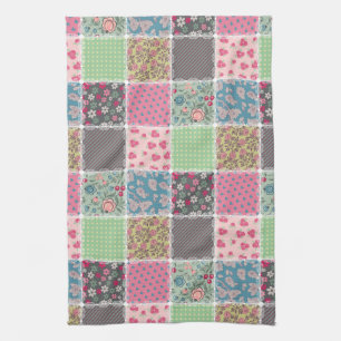Pastel Floral Quilt Squares Theedoek