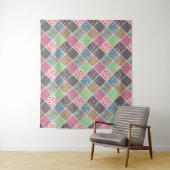 Pastel Floral Quilt Squares Wandkleed (In situ)
