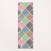 Pastel Floral Quilt Squares Yogamat (Voorkant)