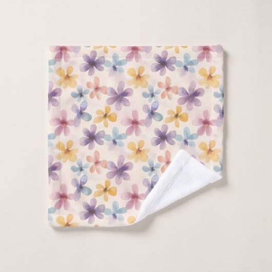 Pastel Floral Retro Hippie Fleurs (Gant de toilette)