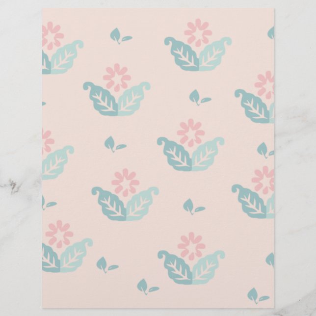 Pastel Floral Scrapbook Paper (Voorkant)