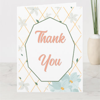 Pastel Floral Thank You Flat Card Bedankkaart
