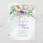 Pastel Floral Uitnodiging (Voorkant / Achterkant)