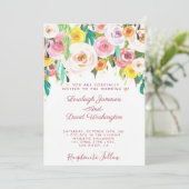 Pastel floral Weddenschap Kaart (Staand voorkant)