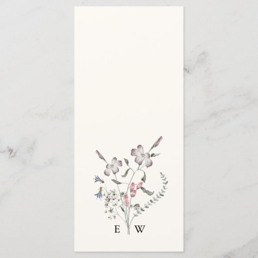 Pastel Floral Wedding Menu (Achterkant)