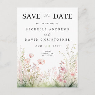 Pastel Floral Wedding Save the Date Briefkaart