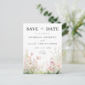 Pastel Floral Wedding Save the Date Briefkaart (Staand voorkant)
