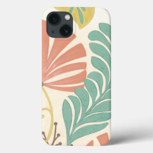 Pastel Floral-wijnstokken en bladeren op de achter iPhone 13 Hoesje
