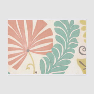 Pastel Floral-wijnstokken en bladeren op de achter Tissuepapier