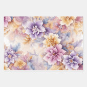 Pastel Floral Wrapping Paper Set – Elegant 3-Sheet (Voorkant 3)
