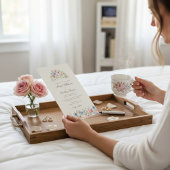 Pastel Floral Wreath Wedding Invitation Kaart