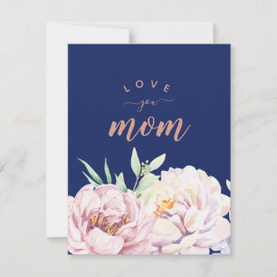 Pastel Florals Aime Maman Carte Plat Minimaliste