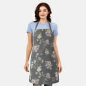Pastel Florals All-Over Print Apron Schort (Gedragen)