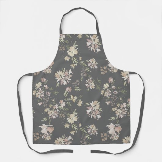 Pastel Florals All-Over Print Apron Schort (Voorkant)