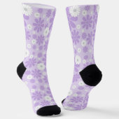 Pastel Florals Pattern LAVENDER Sokken (Gebogen)