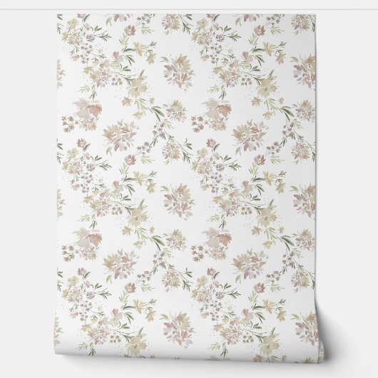 Pastel Florals Wallpaper Behang (Afrollen)