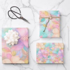 Pastel floreel patroon inpakpapier vel