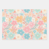 Pastel floreel patroon inpakpapier vel (Voorkant)