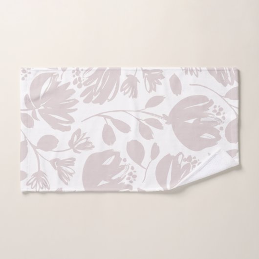 Pastel floreel patroon roze en wit modern bad handdoek (Handdoek)